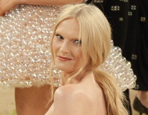 Alex Consani desfila pela 3ª vez na Victoria's Secret com capa rosa e asas douradas