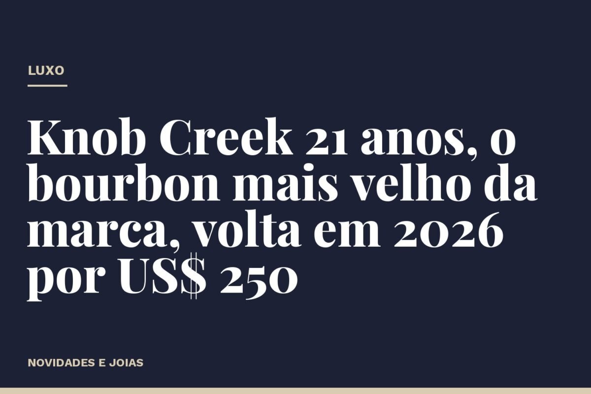 Knob Creek 21 anos, o bourbon mais velho da marca, volta em 2026 por US$ 250